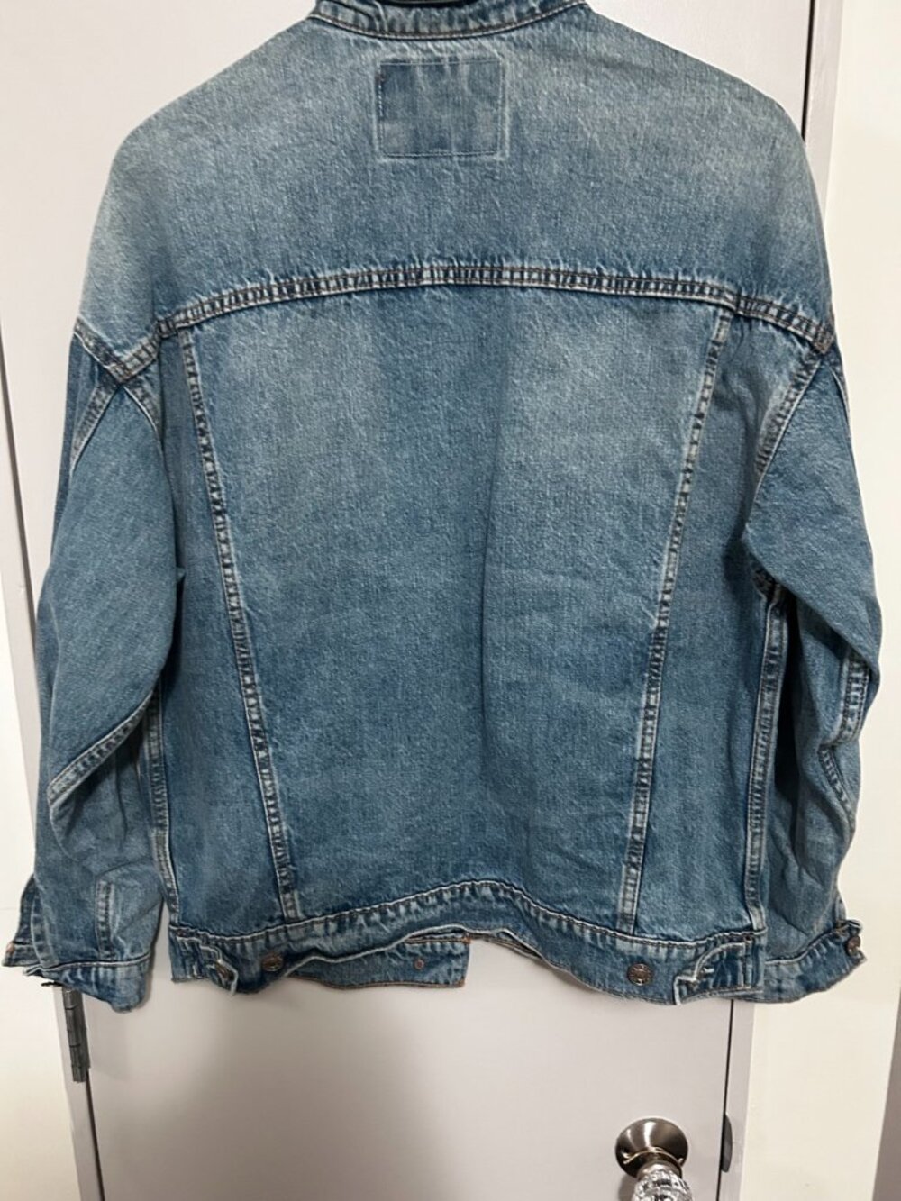 American Eagle Denim Jean Jacket Distressed Medium Wash Women's S